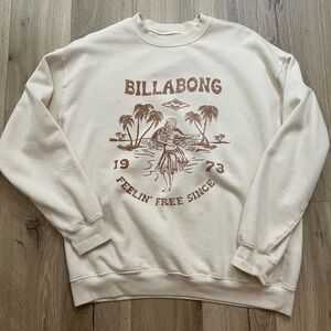 Billabong feelin free since 1973 graphic Hawaiian fleece crewneck M oversized